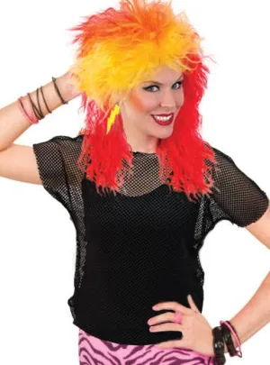 Short Sleeve 1980s Womens Black Fishnet Costume Shirt