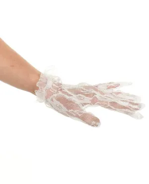 Short White Lace Gloves