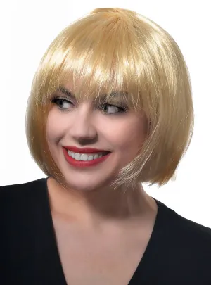 Short Womens Blonde Bob Costume Wig with Fringe