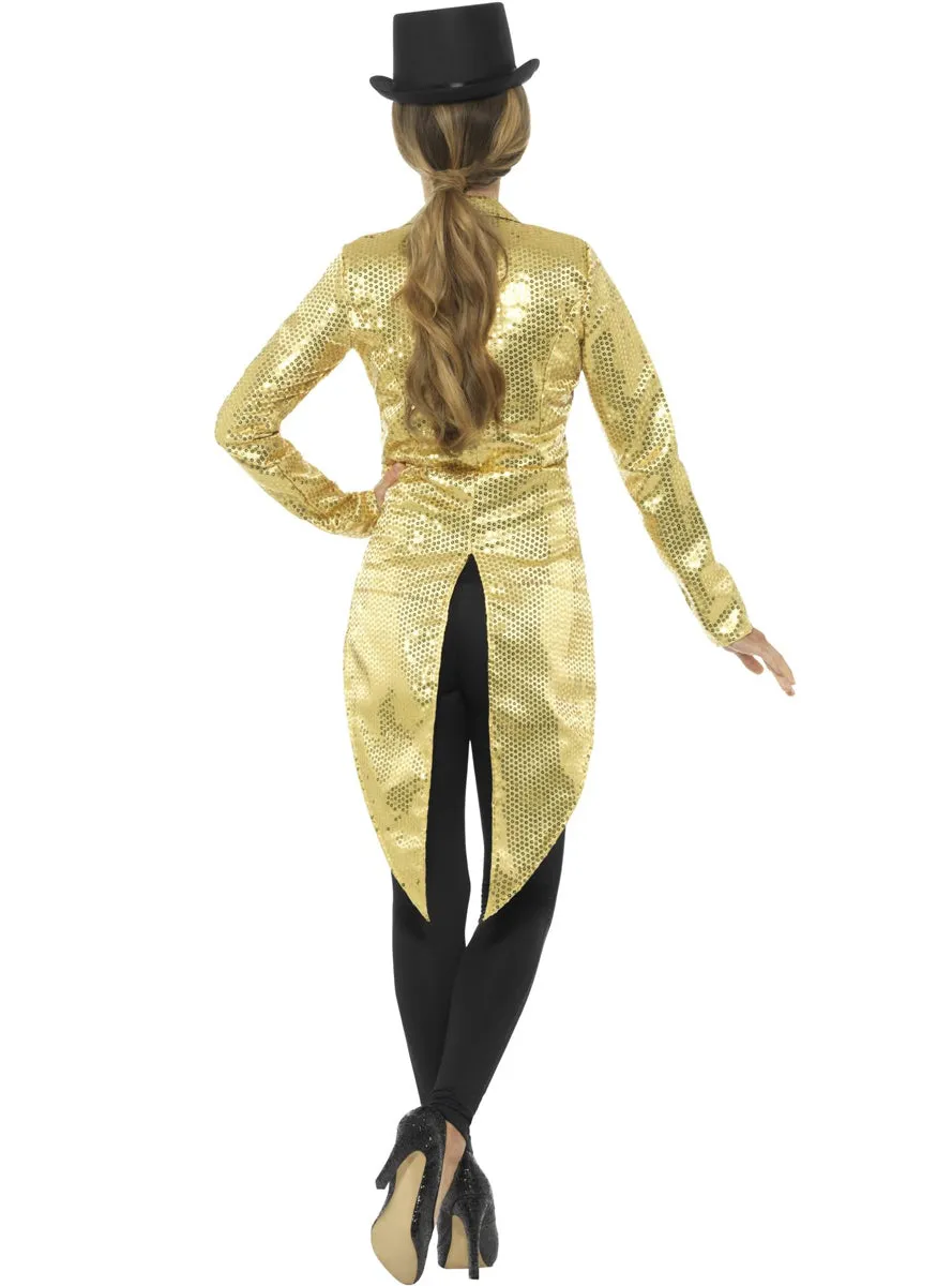 Showgirl Gold Sequin Womens Tailcoat Costume Jacket