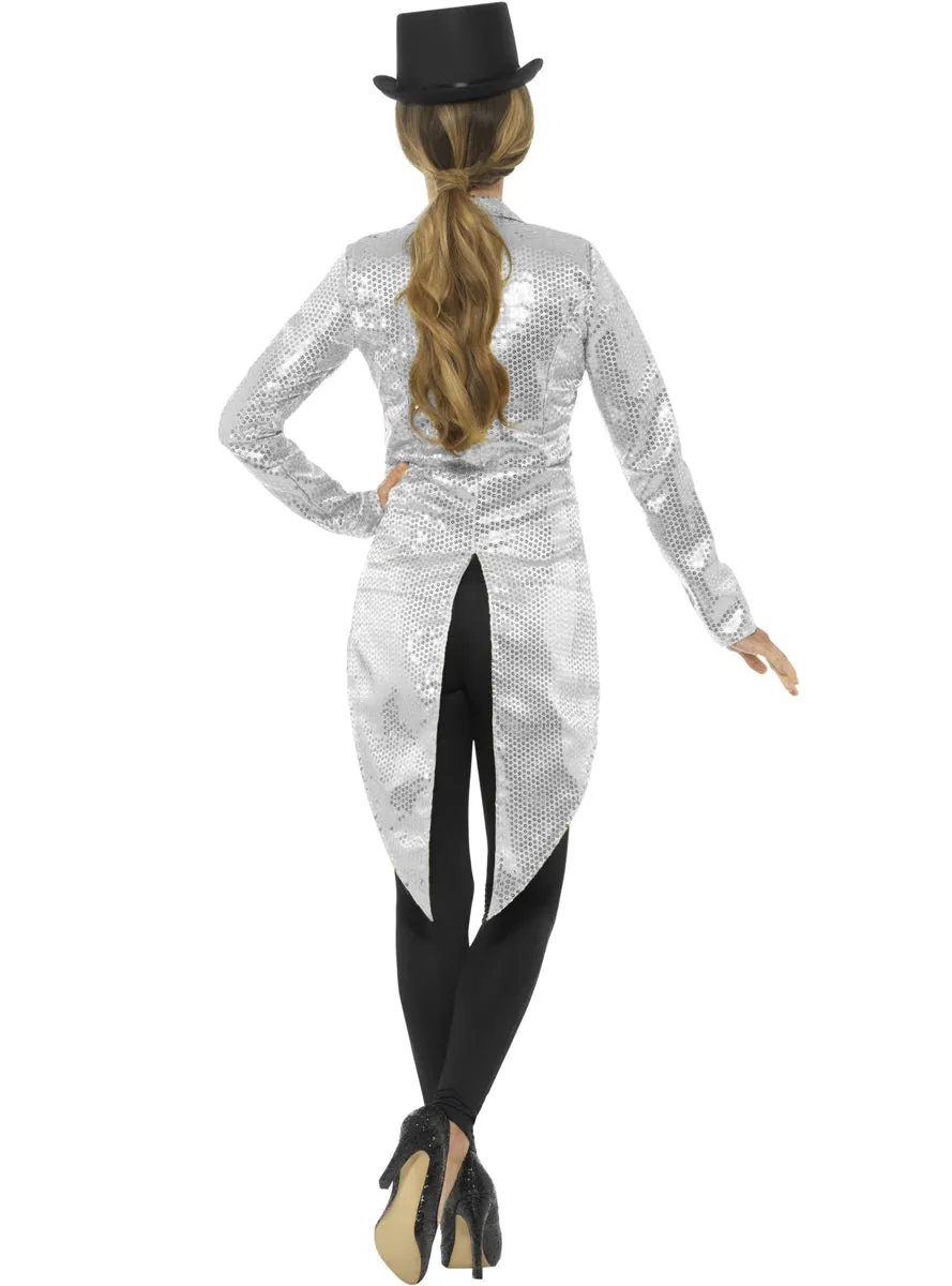 Showgirl  Silver Sequin Tailcoat Womens Costume Jacket
