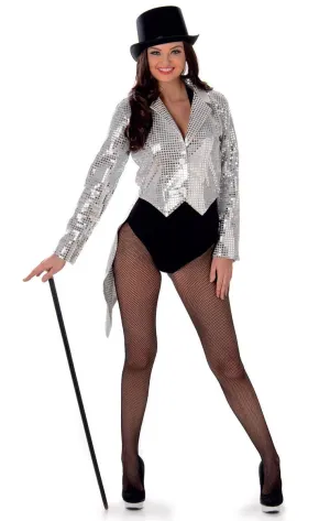 Showgirl Silver Sequined Womens Costume Jacket