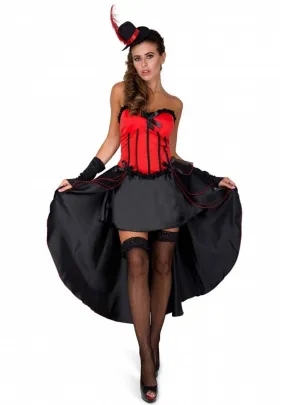 Showgirl Womens Red and Black Burlesque Costume