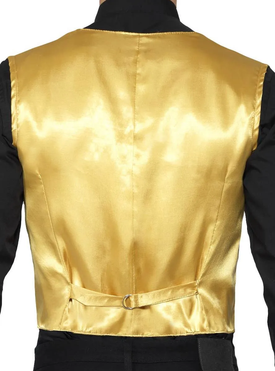 Showman Gold Mens Sequin Waistcoat Costume Vest