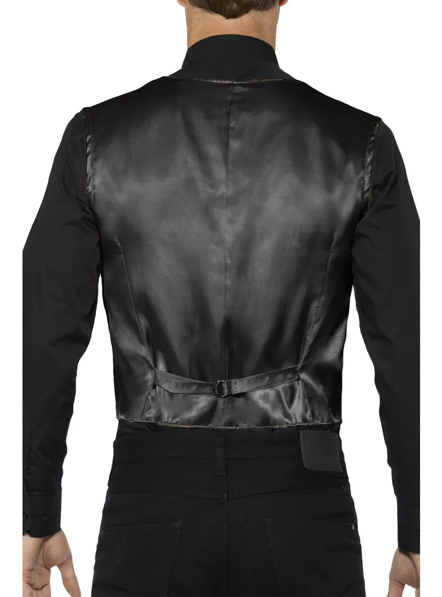 Showman Mens Black Sequined Costume Vest