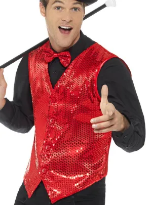 Showman Red Sequin Dress Up Costume Vest
