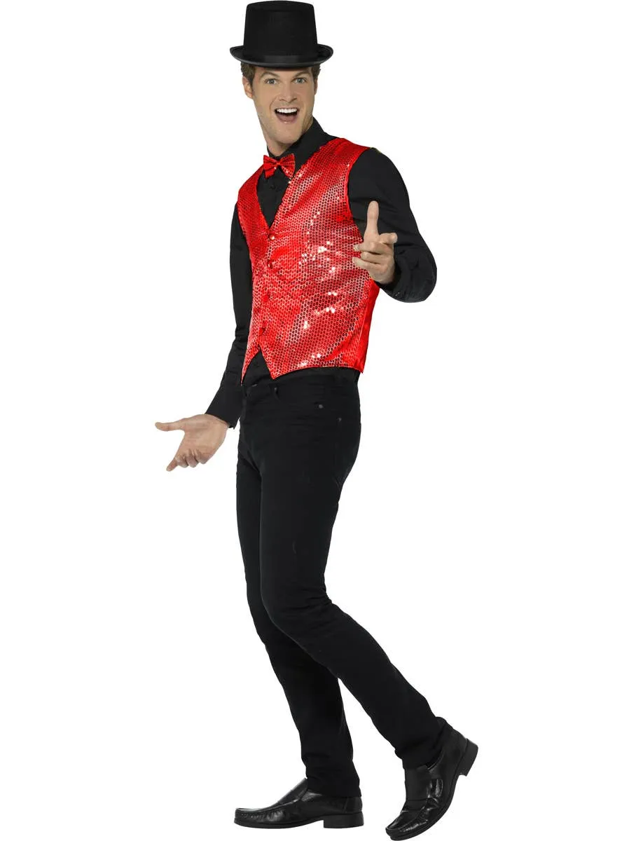 Showman Red Sequin Dress Up Costume Vest