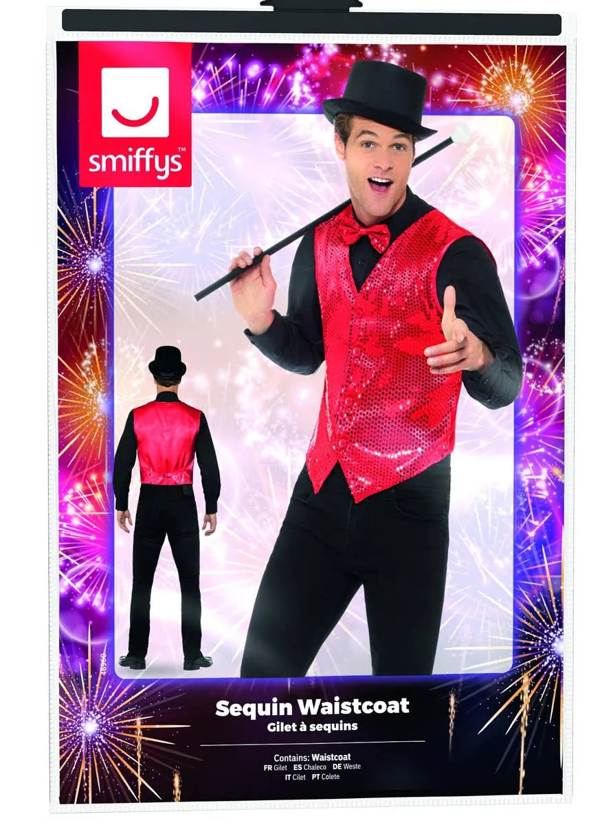 Showman Red Sequin Dress Up Costume Vest