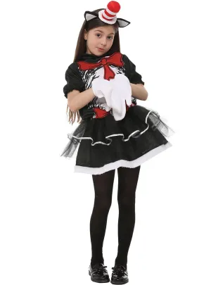 Silly Cat Girls Cat in the Hat Inspired Book Week Costume