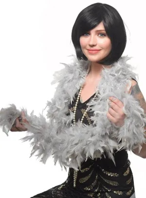Silver Feather Boa Costume Accessory