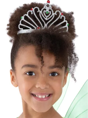 Silver Girls Jewelled Fan Design Princess Tiara