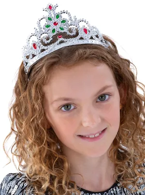 Silver Jewelled Girls Flower Princess Tiara