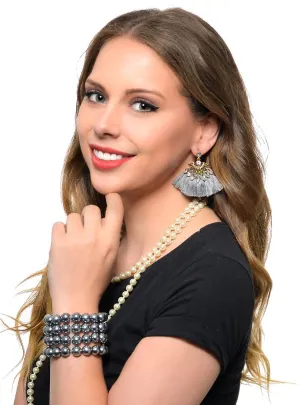 Silver Pearl Gatsby Flapper Costume Bracelet
