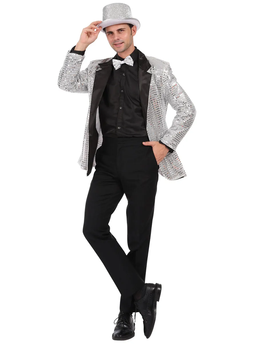 Silver Sequin Mens Costume Jacket