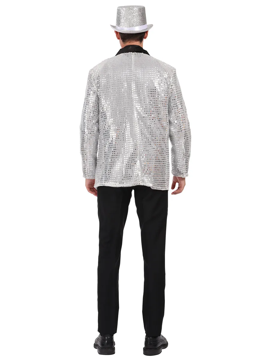 Silver Sequin Mens Costume Jacket