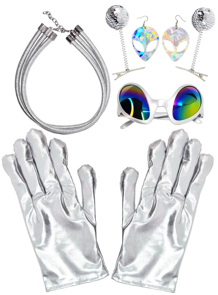 Silver Space Alien 5 Piece Costume Accessory Set