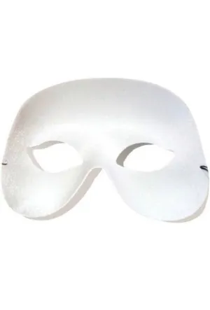 Simple Adults White Half Face Masquerade Mask