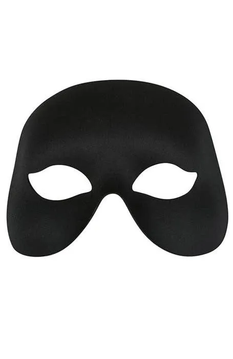 Simple Black Half Face Adults Masquerade Mask