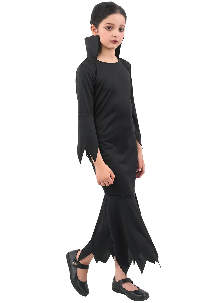 Simple Black Vampiress Girls Halloween Costume