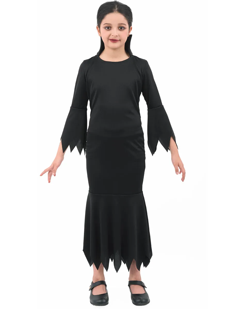 Simple Black Vampiress Girls Halloween Costume
