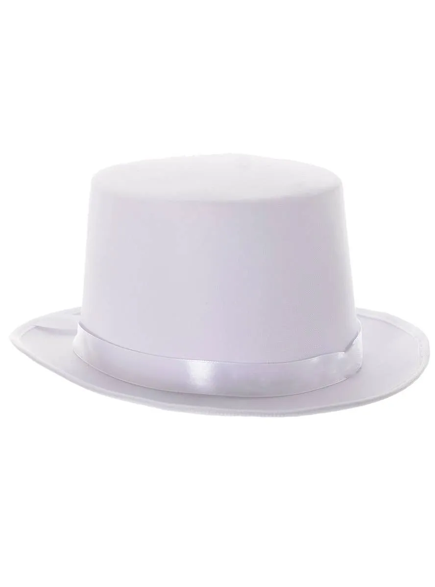 Simple White Adults Magician Costume Top Hat
