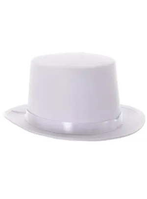 Simple White Adults Magician Costume Top Hat