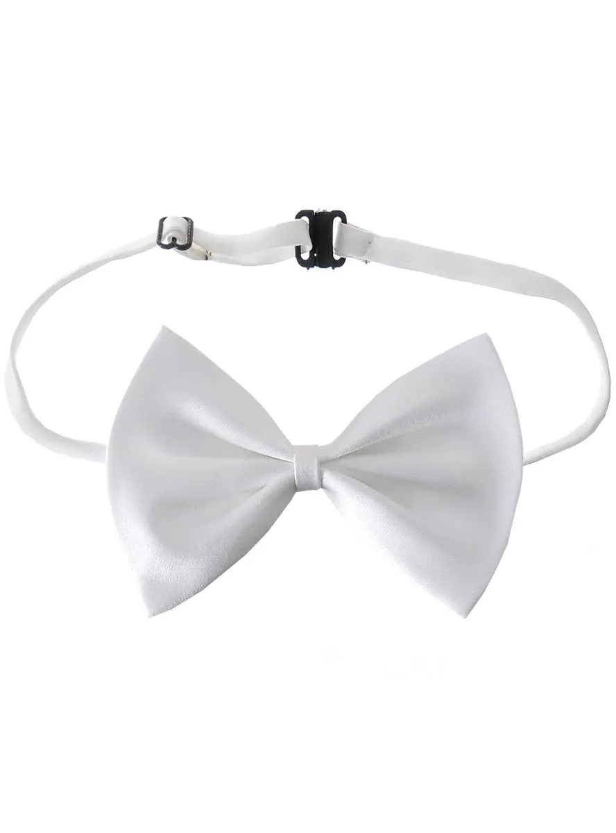 Simple White Bow Tie Costume Accessory