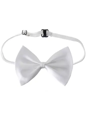 Simple White Bow Tie Costume Accessory
