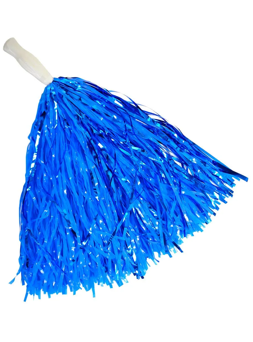 Single Blue Tinsel Pom Pom Costume Accessory