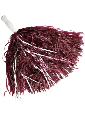 Single Burgundy Tinsel Pom Pom Costume Accessory