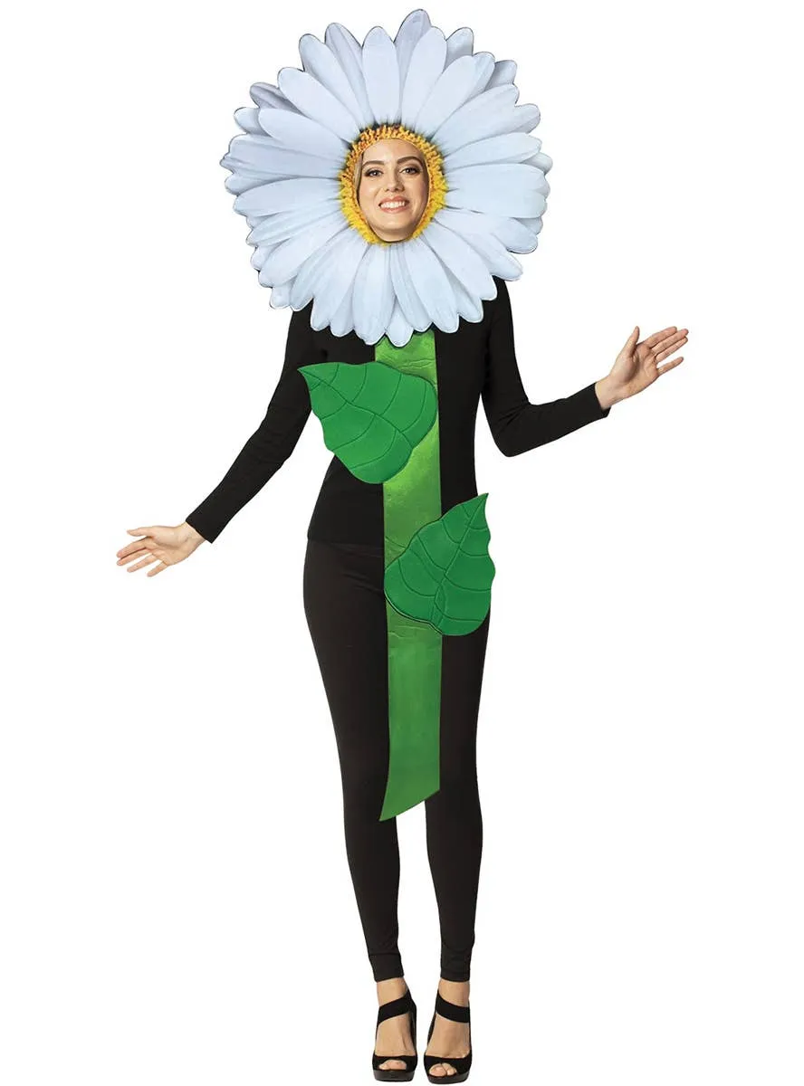 Single White Daisy Flower Adults Costume