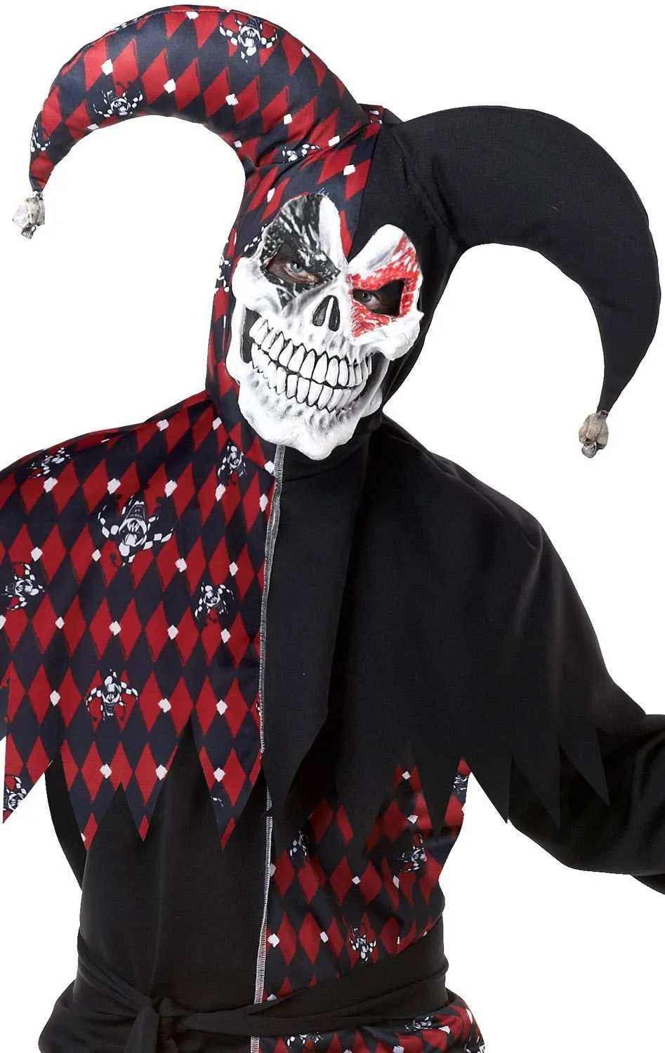 Sinister Court Mens Halloween Jester Fancy Dress Costume