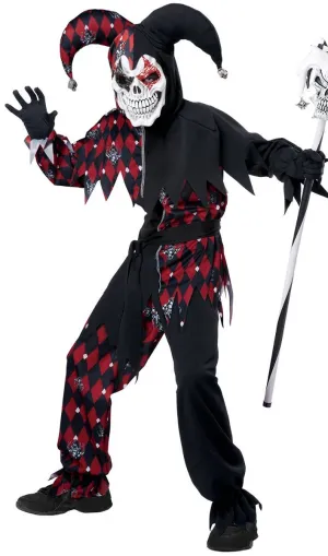Sinister Skeleton Jester Boys Halloween Costume