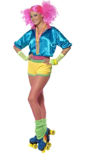 Skater Girl Womens Neon 1980s Costume