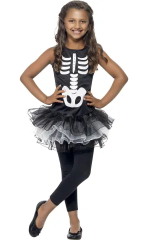 Skeleton Black and White Girls Tutu Dress