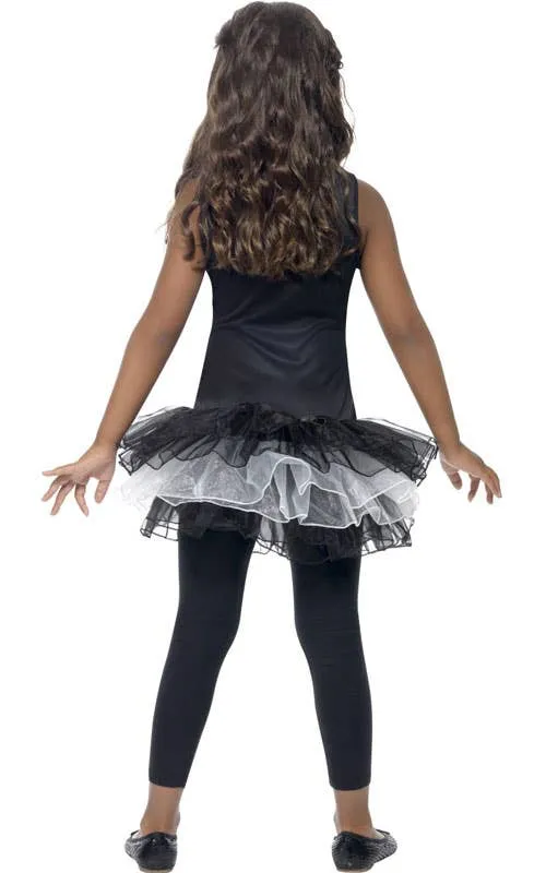 Skeleton Black and White Girls Tutu Dress