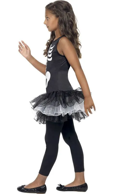 Skeleton Black and White Girls Tutu Dress