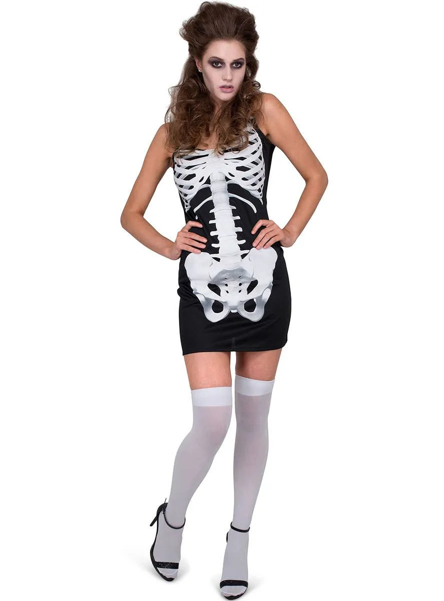 Skeleton Body Womens Halloween Costume Dress