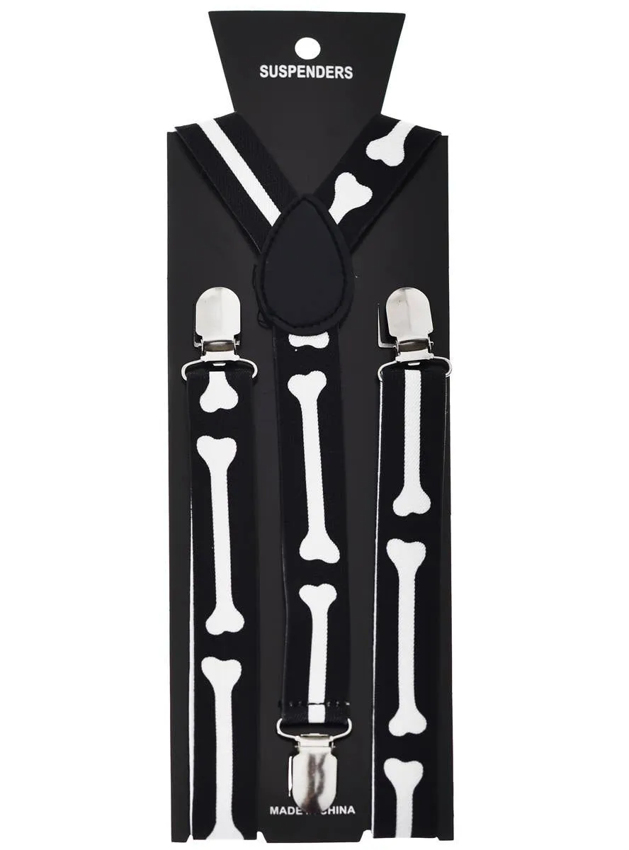 Skeleton Bones Novelty Halloween Suspenders