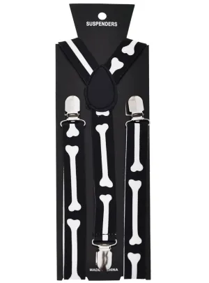 Skeleton Bones Novelty Halloween Suspenders