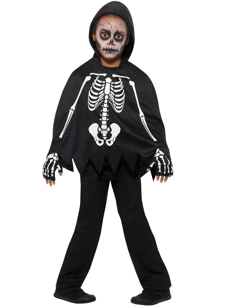 Skeleton Cape and Gloves Boys Halloween Costume