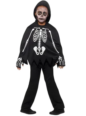 Skeleton Cape and Gloves Boys Halloween Costume