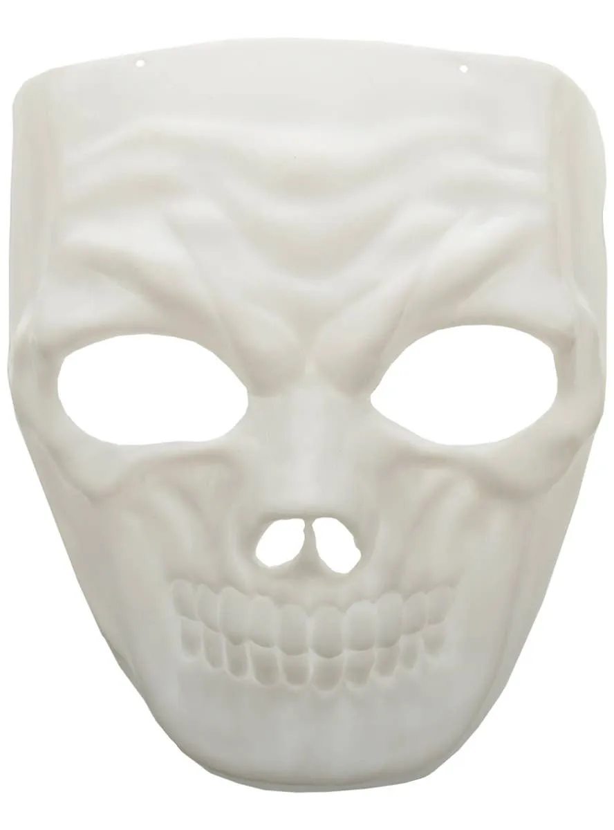Skeleton Face White Plastic Halloween Costume Mask