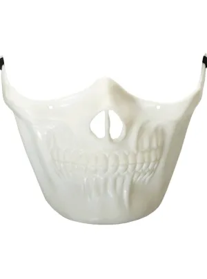 Skeleton Half Face White Plastic Halloween Mask