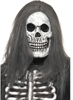 Skeleton Halloween Mask With Hair
