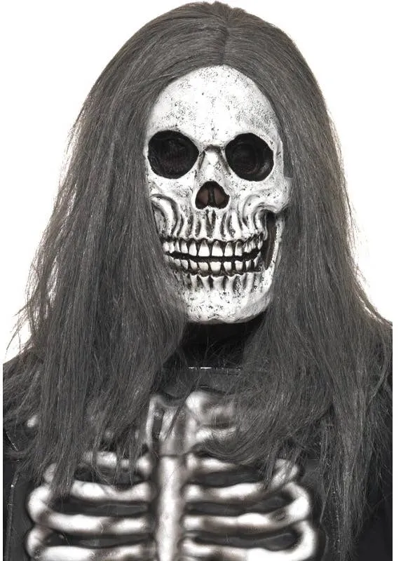 Skeleton Halloween Mask With Hair