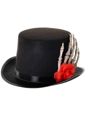 Skeleton Hand Day of the Dead Top Hat