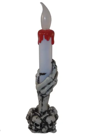 Skeleton Hand with Light Up Candle Halloween Decoration