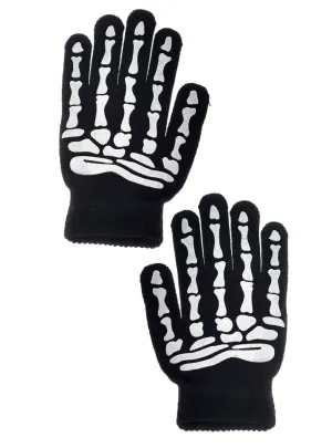Skeleton Hands Womens Halloween Costume Gloves