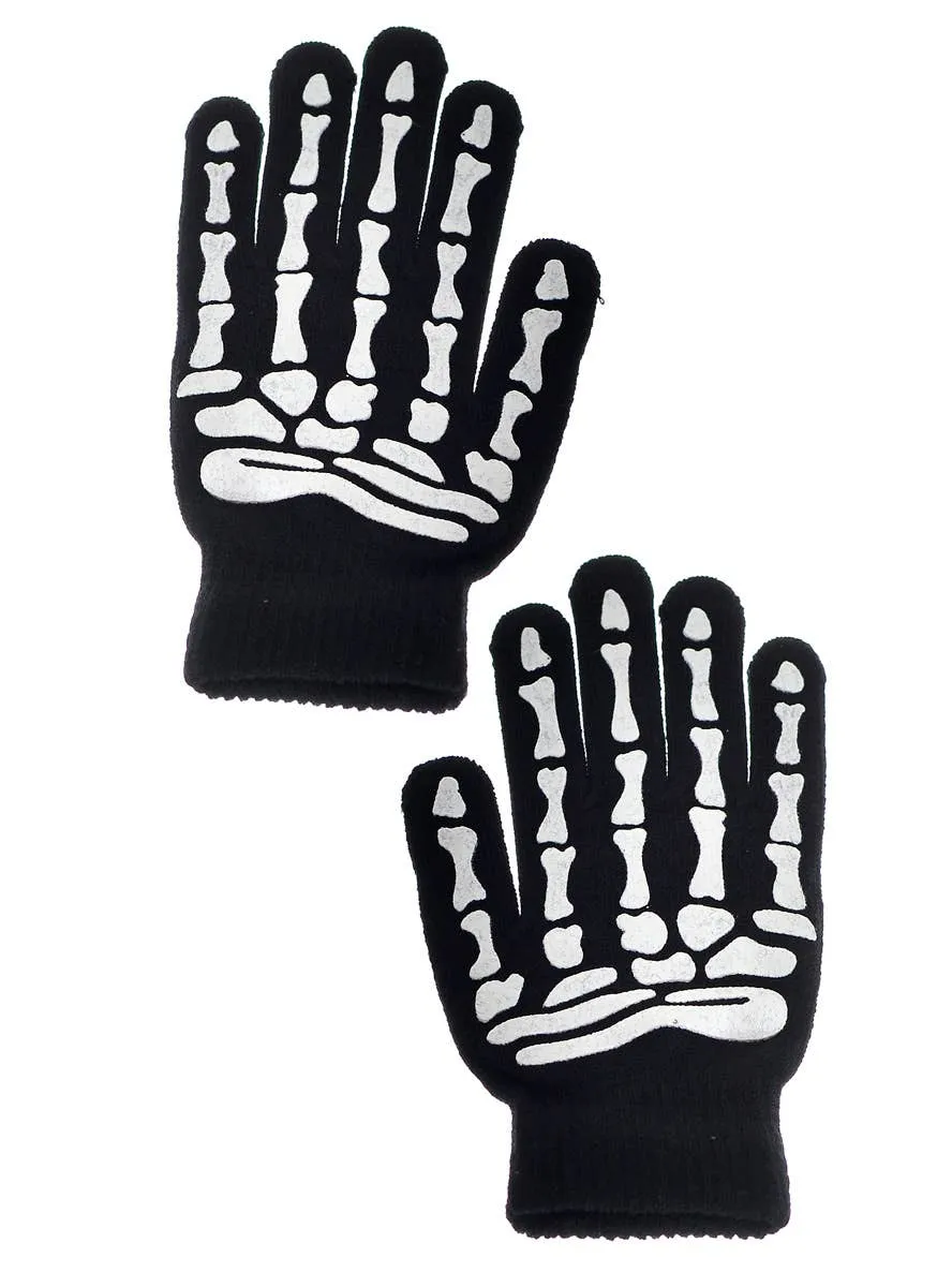 Skeleton Hands Womens Halloween Costume Gloves
